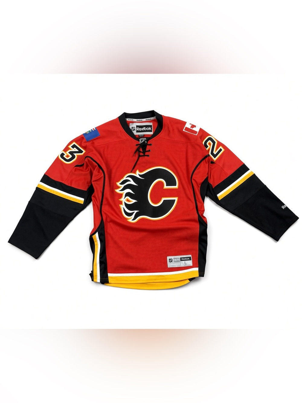 Calgary Flames Sean Monahan 23 Autographed Reebok Premier Jersey Large